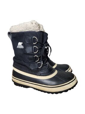 Sorel Winter Carnival Black & Cream Boots Womens Size 6